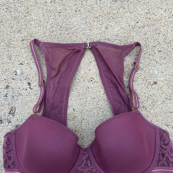 THIRDLOVE Artisan Lace Racerback Bra In Purple/Red Size 32C 1/2 casual lace - Picture 5 of 8